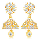 Dazzling Duo CZ Jhumki by Peora | Statement Ethnic Jewellery

