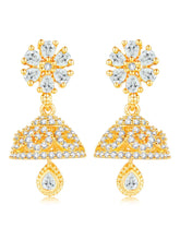 Dazzling Duo CZ Jhumki by Peora | Statement Ethnic Jewellery

