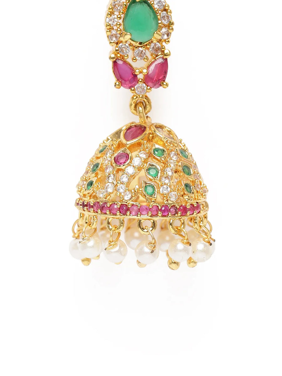 Beautifully Embellished Pearl Jhumkas