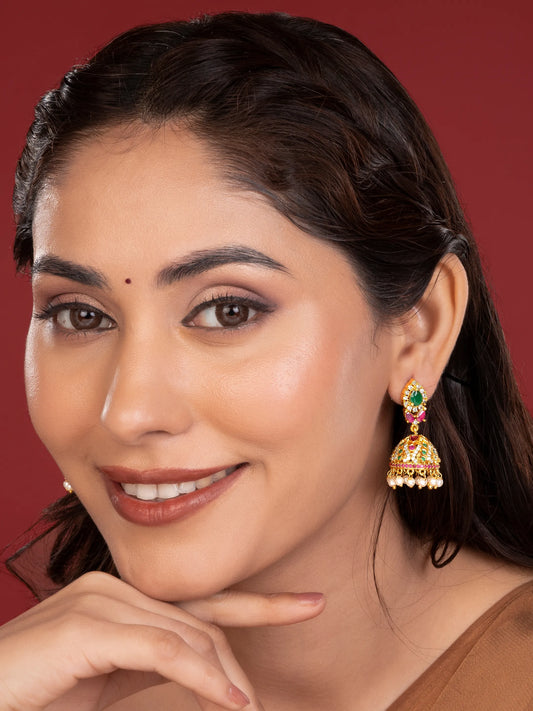 Beautifully Embellished Pearl Jhumkas