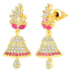 Elegant Duo CZ Jhumki Earrings | Peora Jewellery

