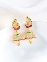 Elegant Duo CZ Jhumki Earrings | Peora Jewellery

