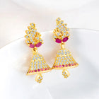 Elegant Duo CZ Jhumki Earrings | Peora Jewellery

