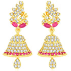 Elegant Duo CZ Jhumki Earrings | Peora Jewellery

