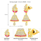 Elegant Duo CZ Jhumki Earrings | Peora Jewellery

