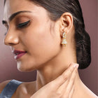 Elegant Duo CZ Jhumki Earrings | Peora Jewellery

