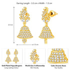 Elegant Duo CZ Jhumki Earrings | Peora Jewellery

