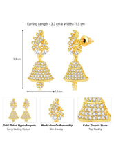 Elegant Duo CZ Jhumki Earrings | Peora Jewellery

