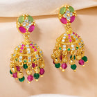 Sparkling Kundan Bead Jhumka Earrings