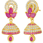 CZ Jhumka Drops | Sparkling & Stylish Ethnic Wear – Peora