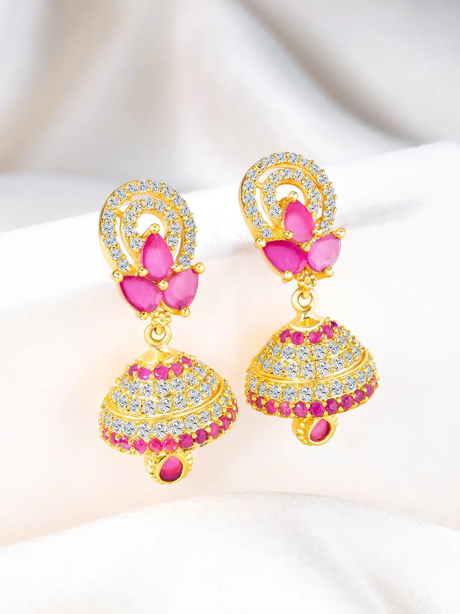 Dazzling Bead & CZ Jhumka Drops