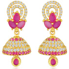 CZ Jhumka Drops | Sparkling & Stylish Ethnic Wear – Peora