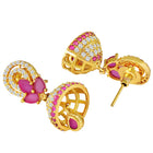 CZ Jhumka Drops | Sparkling & Stylish Ethnic Wear – Peora
