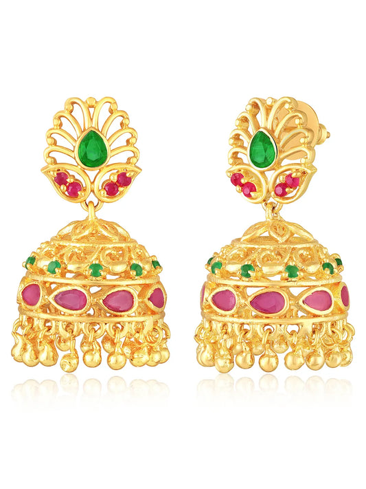 Traditional Crystal Jhumka Earrings