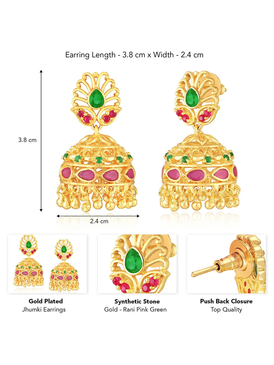 Traditional Crystal Jhumka Earrings