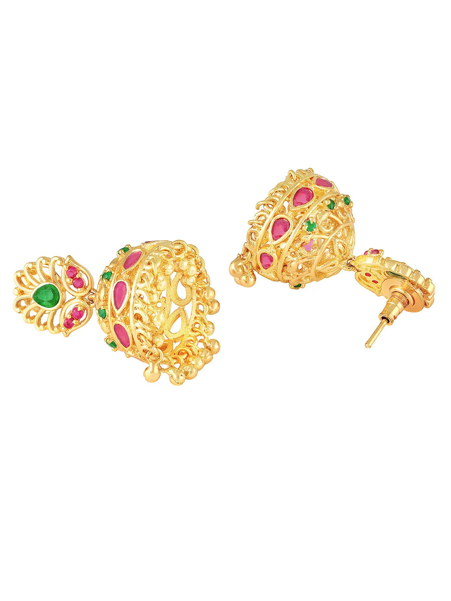 Traditional Crystal Jhumka Earrings