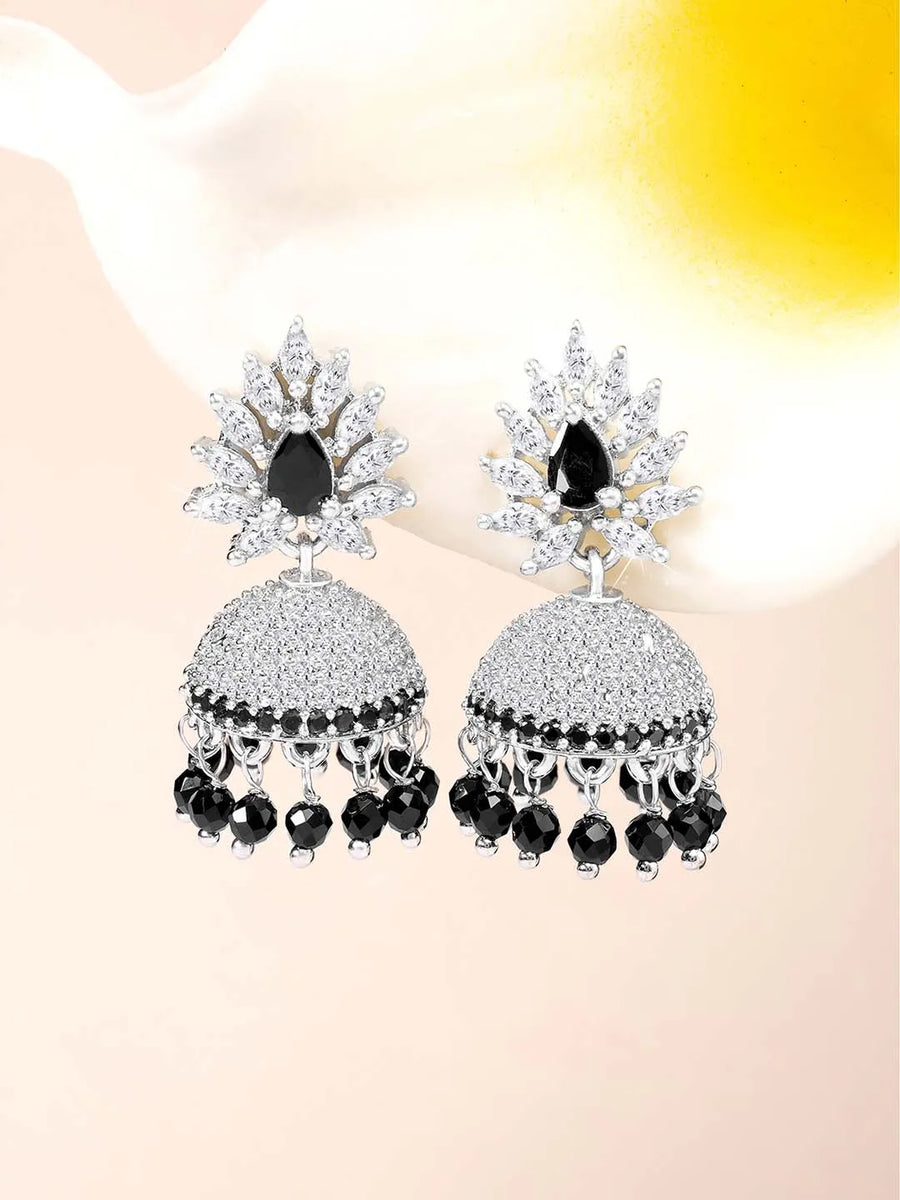 Sparkling CZ Jhumki Earrings | Find Your Pair at Peora Jewellery

