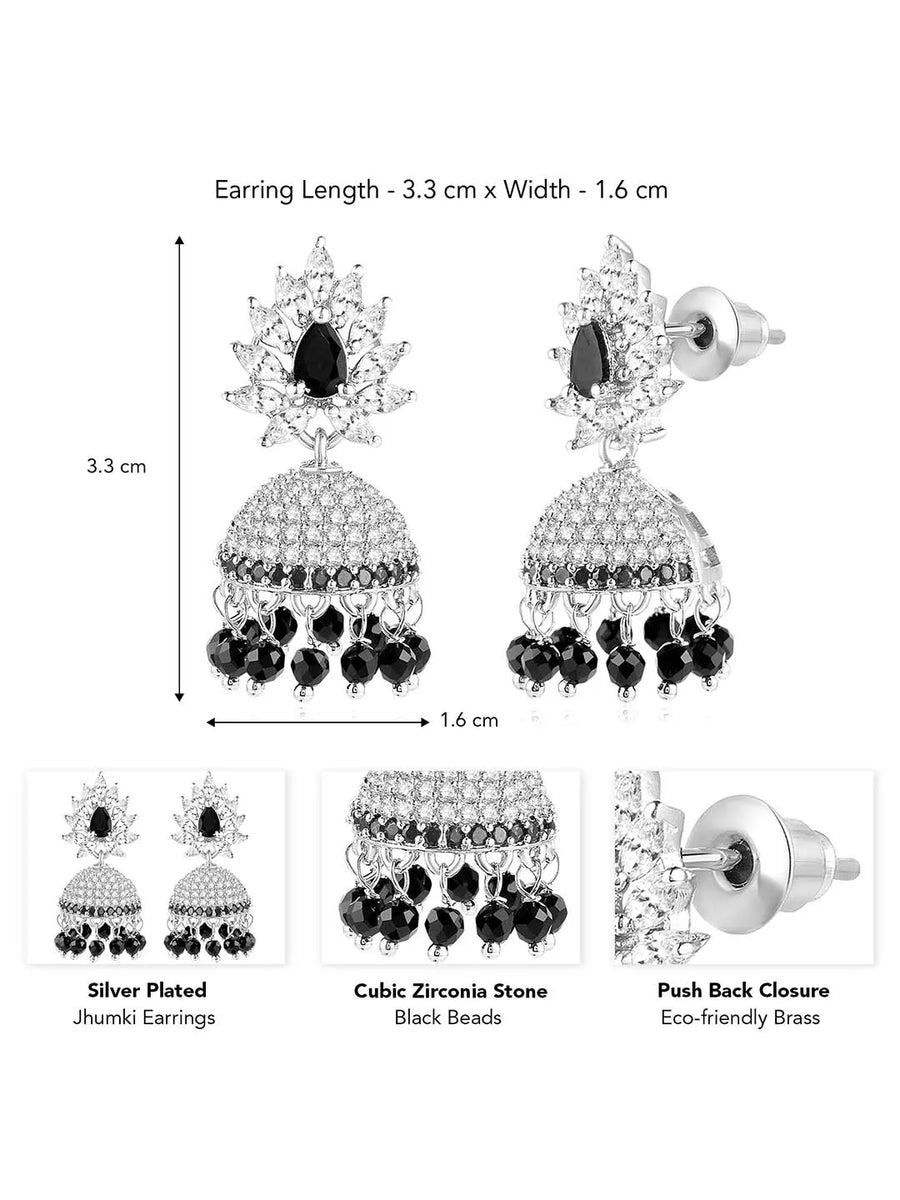 Sparkling CZ Jhumki Earrings | Find Your Pair at Peora Jewellery

