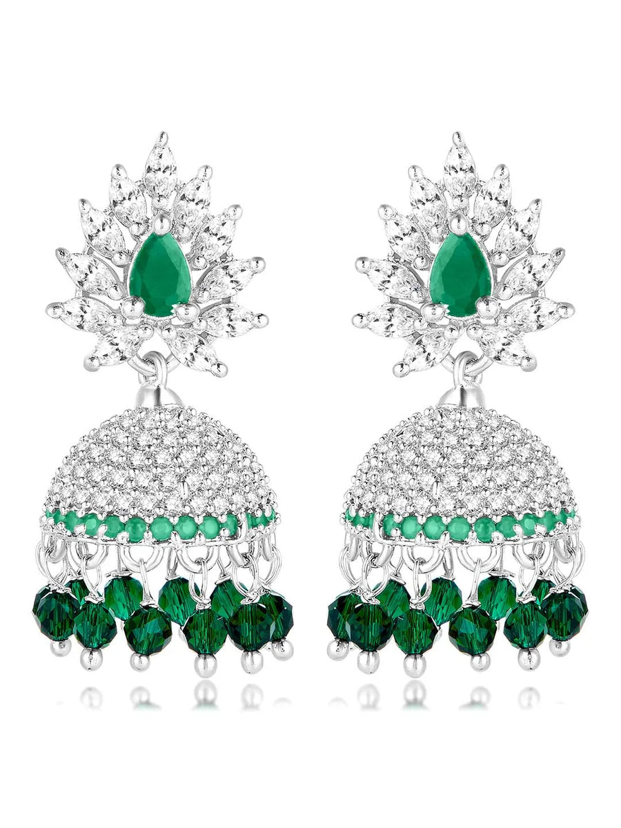 Sparkling CZ Jhumki Earrings | Find Your Pair at Peora Jewellery

