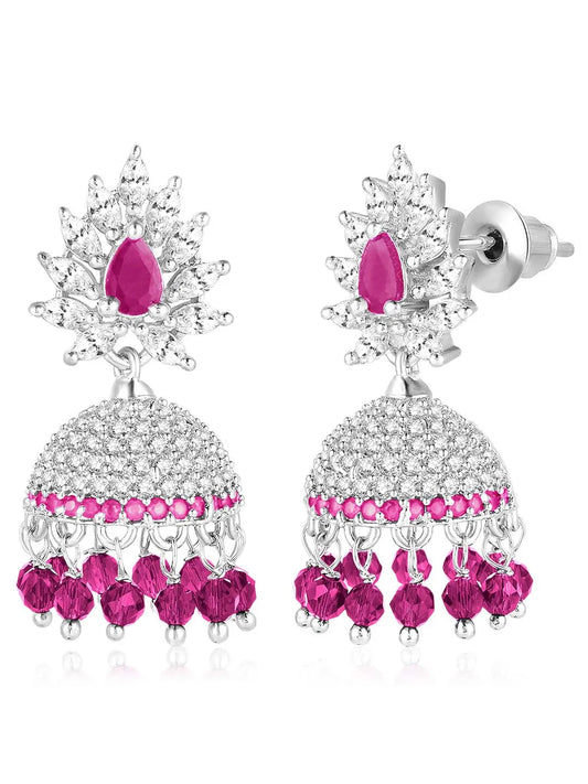 Sparkling CZ Jhumki Earrings | Find Your Pair at Peora Jewellery


