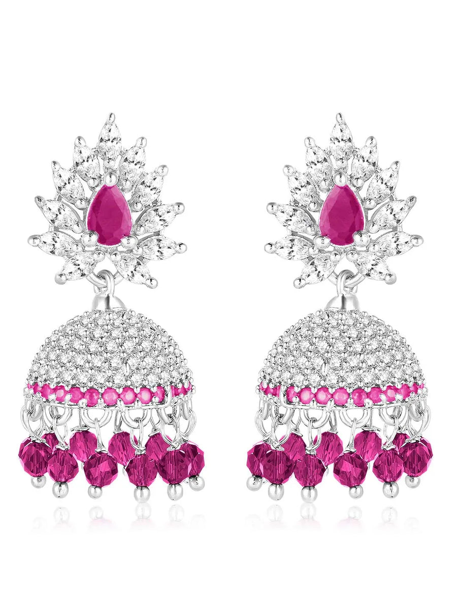 Sparkling CZ Jhumki Earrings | Find Your Pair at Peora Jewellery

