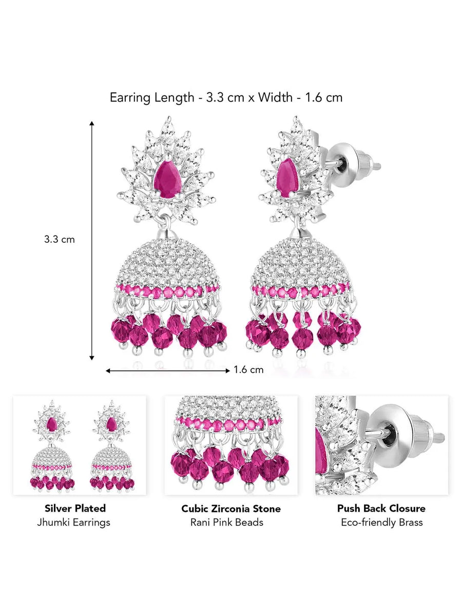 Sparkling CZ Jhumki Earrings | Find Your Pair at Peora Jewellery

