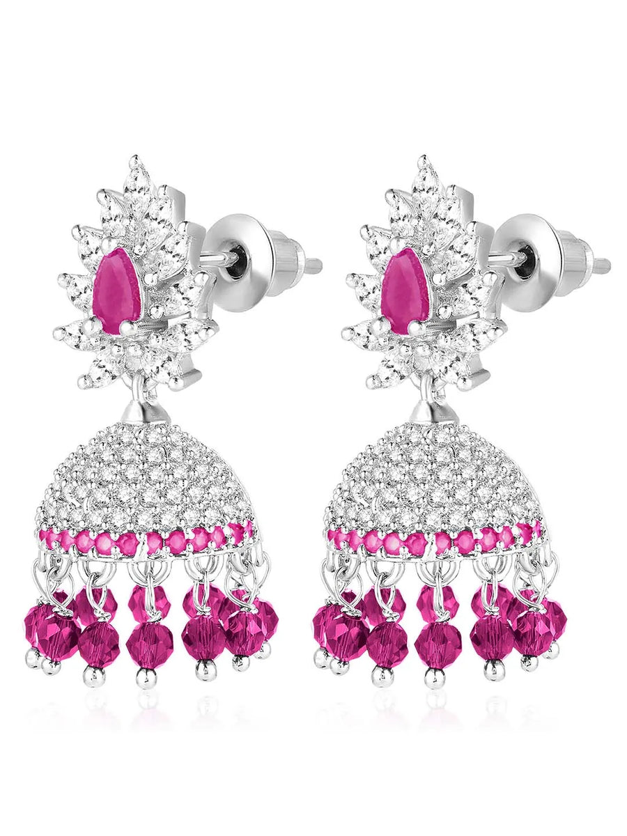 Sparkling CZ Jhumki Earrings | Find Your Pair at Peora Jewellery


