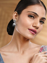 Exquisite Azure Elegance CZ Jhumki - Black