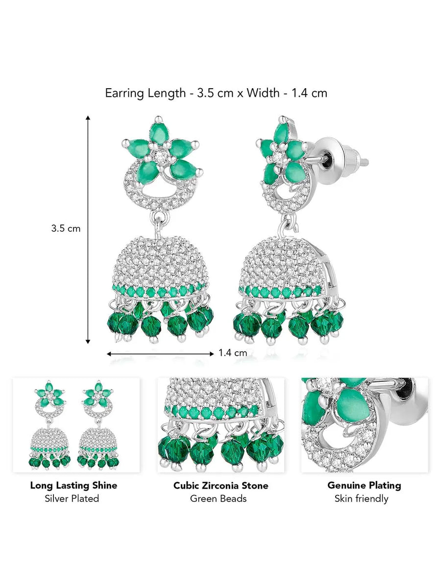 CZ Jhumki Earrings – Traditional CZ Jewelry by Peora

