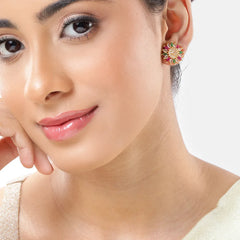 Twinklink Floral KundanStud Earrings