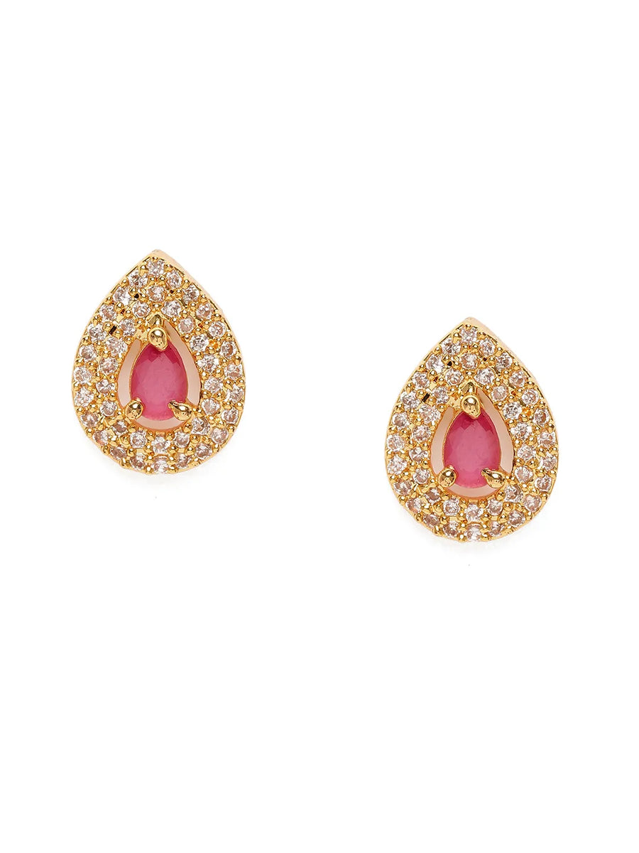 Shimmering Teardrop Stud Earrings