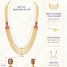 Peora Royal Pearl Layered Mala With Jhumka Set
