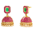 Peora Royal Pearl Layered Mala With Jhumka Set