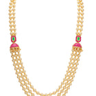 Peora Royal Pearl Layered Mala With Jhumka Set