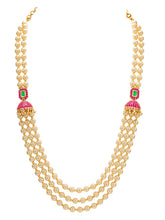 Peora Royal Pearl Layered Mala With Jhumka Set