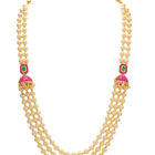Peora Royal Pearl Layered Mala With Jhumka Set