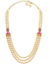 Peora Royal Pearl Layered Mala With Jhumka Set