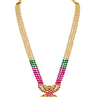 Peora South Style Ruby Green Pearl Long Haram