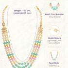 Peora Kundan Pastel Multi Layer Pearl Mala