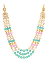 Peora Kundan Pastel Multi Layer Pearl Mala