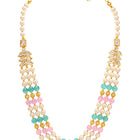 Peora Kundan Pastel Multi Layer Pearl Mala