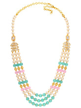 Peora Kundan Pastel Multi Layer Pearl Mala