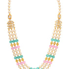 Peora Kundan Pastel Multi Layer Pearl Mala
