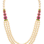 Peora Royal Floral Kundan Multi Layer Pearl Mala