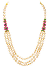 Peora Royal Floral Kundan Multi Layer Pearl Mala