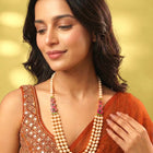 Peora Royal Floral Kundan Multi Layer Pearl Mala
