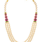 Peora Royal Floral Kundan Multi Layer Pearl Mala