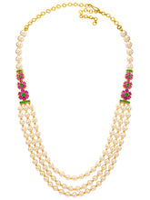 Peora Royal Floral Kundan Multi Layer Pearl Mala