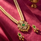 Peora Heritage Emerald Pearl Long Haram Set