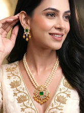 Peora Heritage Emerald Pearl Long Haram Set